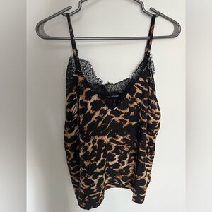 PrettyLittleThing Animal Print Lace Cami